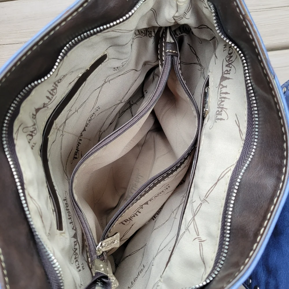 Trinity‎ Ranch Periwinkle Leatherette CCW Conseal Carry Boho Western Fringe Bag